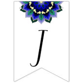 喜びと幸福！ダークブルーのマンダラ バンティングフラッグ (第1の旗)