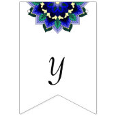 喜びと幸福！ダークブルーのマンダラ バンティングフラッグ (第3の旗)