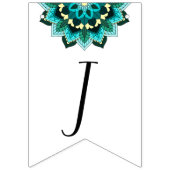 喜びと幸福!水色の曼荼羅 バンティングフラッグ (第1の旗)