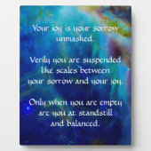 喜びと悲しみの上のカフリル・ジブラン フォトプラーク (正面)