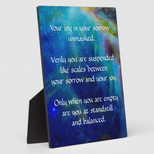 喜びと悲しみの上のカフリル・ジブラン フォトプラーク (側面)