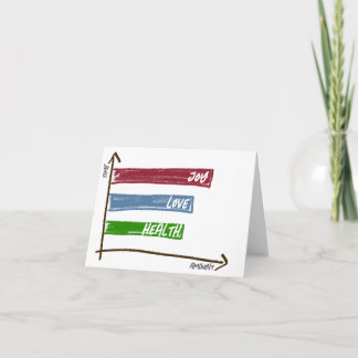 喜びと愛と健康のグリーティングカード サンキューカード