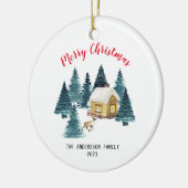 喜びと愛祝でクリスマスを楽しむ セラミックオーナメント (左)