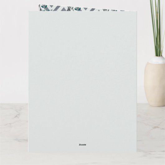 喜びと愛 – ジグザグの鳥と花のパターン カード (裏面)