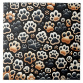 喜びと感謝の色の犬のポープリント タイル (正面)