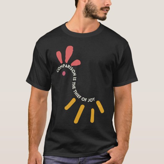 喜びと比較のウェルネスと喜び Tシャツ (正面)