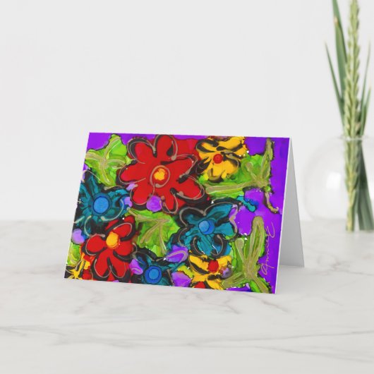 喜びと空白のに飛び跳ねる愛のカード サンキューカード (正面)