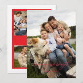 喜びと輝きのシンプルなホリデーカード 招待状 (正面/裏面)