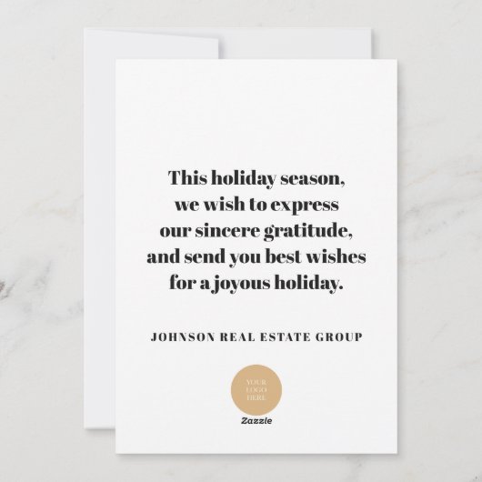 喜びと雪 |祝日の挨拶 シーズンカード (裏面)