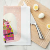 喜びにあふれたサンタキッチンティータオル キッチンタオル (四つ折り)