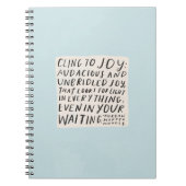 「喜びにしがみつく」ノート ノートブック (正面)