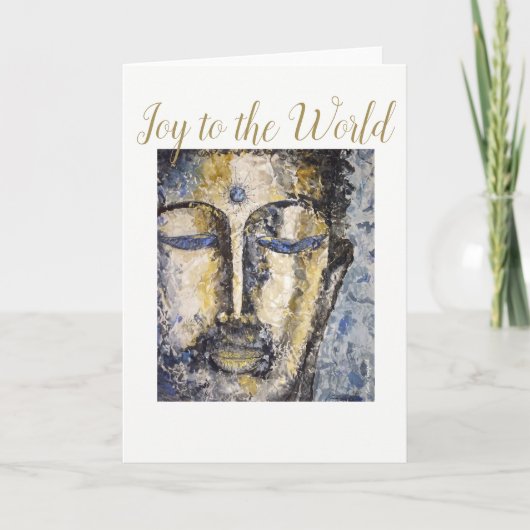 喜びに世界の仏水の色のホリデーカード シーズンカード (正面)