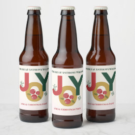 喜びに包まれて、楽しいクリスマスに結ばれて ビールラベル