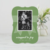 喜びに包まれて 1枚の写真 オーダーメイド グリーン シーズンカード (スタンド正面)