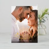 喜びに満ちたエンゲージメント 1枚の写真エンゲージメント 箔シーズンカード (立ち正面)