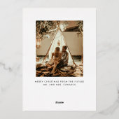 喜びに満ちたエンゲージメント 1枚の写真エンゲージメント 箔シーズンカード (裏面)