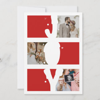 喜びに満ちたクリスマスの願い モダンファミリー 7枚の写真 シーズンカード