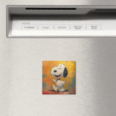 喜びに満ちたビーグル犬のポップアートペインティング マグネット (インサイチュ (食洗機))