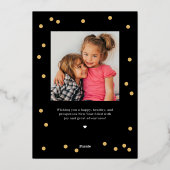 喜びに満ちたフレーム ホログラム加工 カスタマイズ可能 お正月カード 箔シーズンカード (裏面)