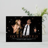 喜びに満ちたホリデーシーズンのお知らせフォトカード 箔シーズンカード (立ち正面)