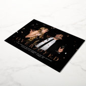 喜びに満ちたホリデーシーズンの保存日付写真カード 箔シーズンカード (回転した状態)