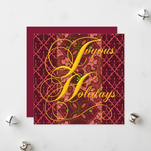 喜びに満ちたホリデーテンプレート シーズンカード (正面/裏面インサイチュ)