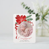 喜びに満ちたホリデー写真出産報告 シーズンカード (スタンド正面)