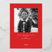 喜びに満ちたホリデー写真 箔シーズンカード (裏面)