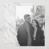 喜びに満ちたモノクロの写真 招待状 (正面/裏面)