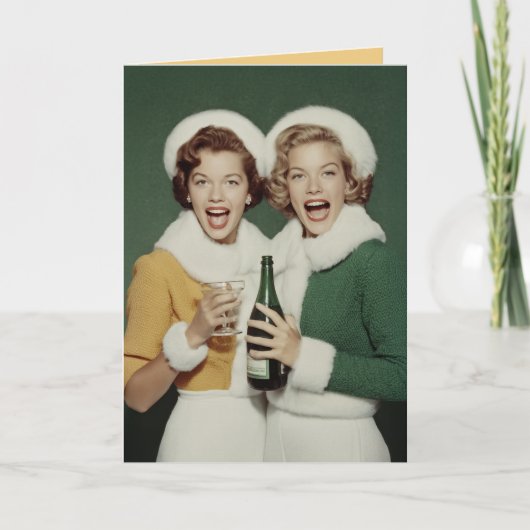 喜びに満ちた冬のシャンパン祝賀会 カード (正面)