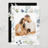 喜びに満ちた北極の冬の植物写真 シーズンカード (正面/裏面)