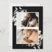 喜びに満ちた北極の冬の植物写真 シーズンカード (裏面)