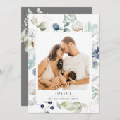 喜びに満ちた北極の冬の植物写真 シーズンカード (正面/裏面)