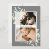 喜びに満ちた北極の冬の植物写真 シーズンカード (裏面)