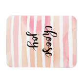 喜びに満ちた名言のカリグラフィー水彩画 マグネット (横)