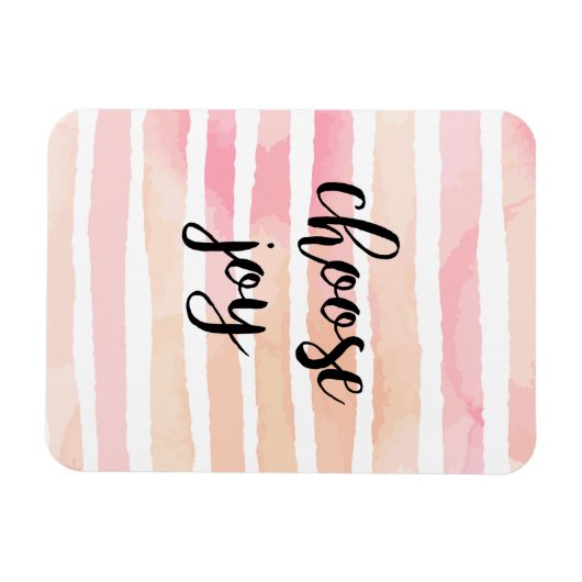 喜びに満ちた名言のカリグラフィー水彩画 マグネット (横)