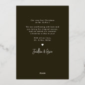 喜びに満ちた始まり エレガント モダン ミニマル フォト 箔シーズンカード (裏面)