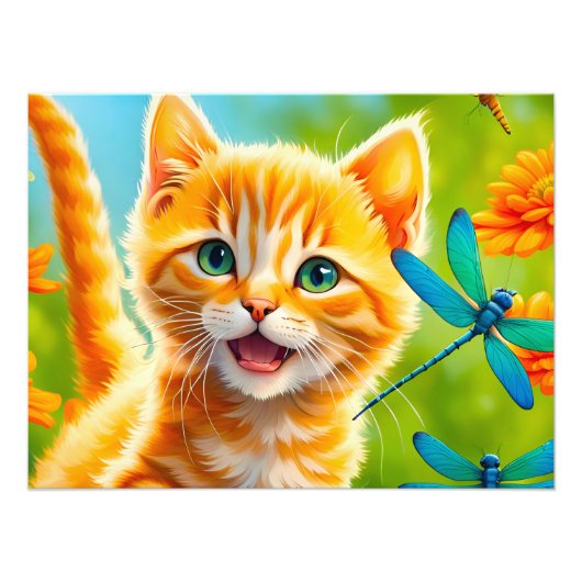 喜びに満ちた子猫 フォトプリント            (正面)