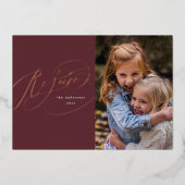 喜びに満ちた宗教的なホリデーカード 箔シーズンカード (正面)