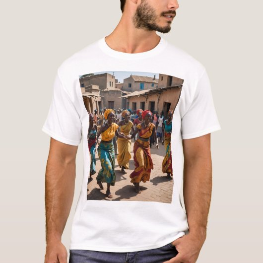 喜びに満ちた村の祝祭の踊り Tシャツ (正面)