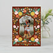 喜びに満ちた植物園の優雅な写真フレーム 箔シーズンカード (立ち正面)