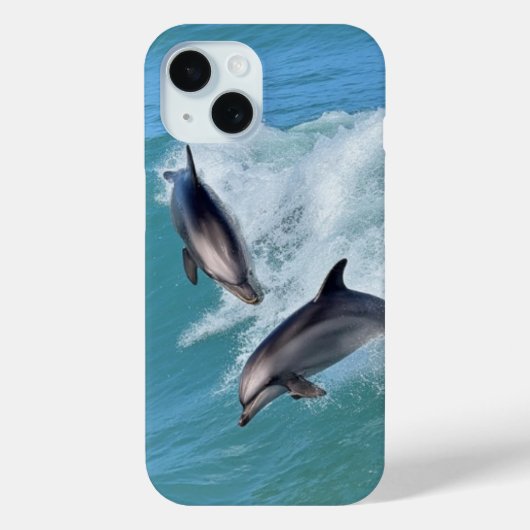 喜びに満ちた海洋の野生生物アート - イルカのスプラッシュ Case-Mate iPhoneケース (裏面)
