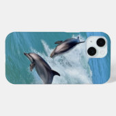 喜びに満ちた海洋の野生生物アート - イルカのスプラッシュ Case-Mate iPhoneケース (裏面 (横))