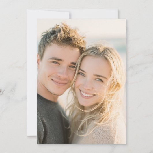 喜びに満ちた温かいリアルな写真 招待状 (正面)