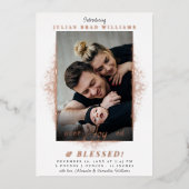 喜びに満ちた祝福の写真 ホリデー 誕生のお知らせ (正面)