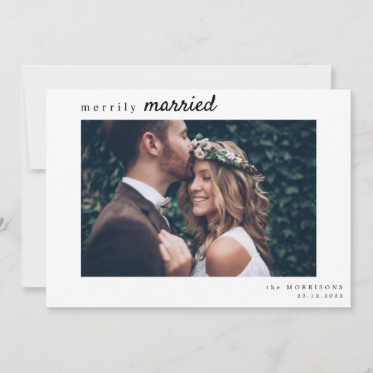 喜びに満ちた結婚式 ミニマルウェディング シーズンカード (正面)