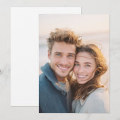 喜びに満ちた青いカジュアルフォト 招待状 (正面/裏面)