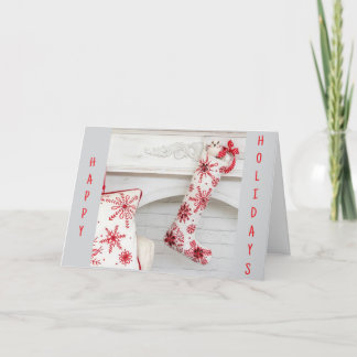 喜びに満ちた靴下を吊るして シーズンカード