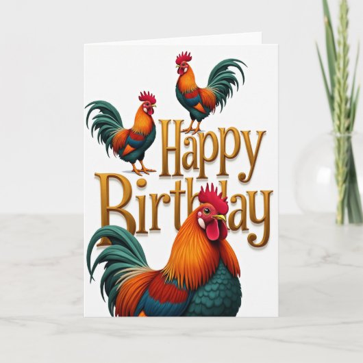 喜びに満ちた鳥の誕生日カード カード (正面)