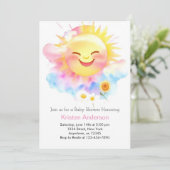 喜びに満ちて: サンシャインベイビーガールシャワー 招待状 (スタンド正面)